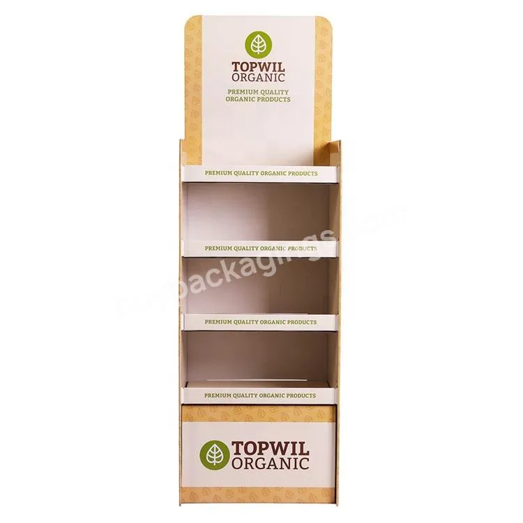 Custom Paper Corrugated Retail Cardboard Display Rack  Display Shelves For Supermarket