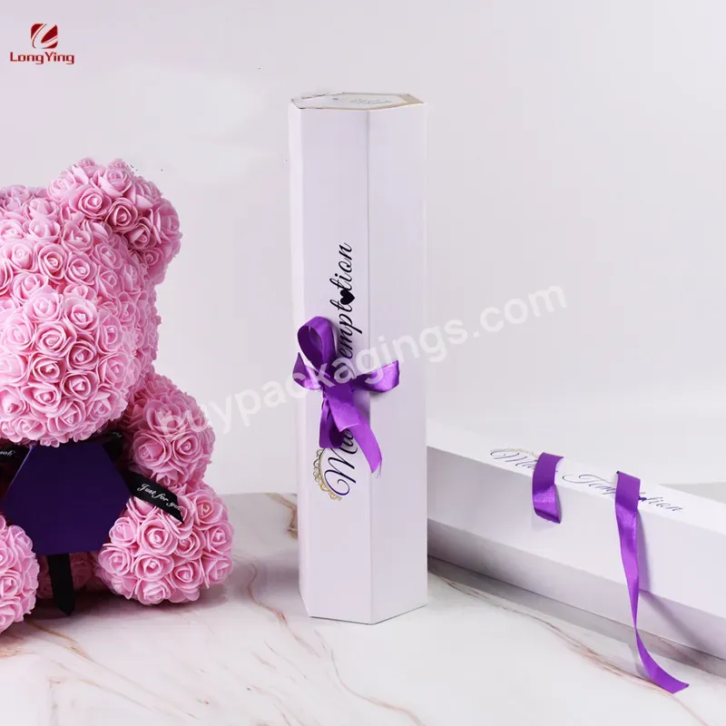 Custom Paper Lipstick /sample Perfume /small Glass Bottle Packaging Box Small White Hexagon Box With Purple Velvet Insert
