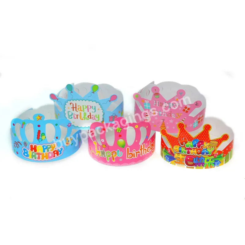 Custom Paper Printing For Happy Birthday Paper Crown With Your Logo For Happy Birthday Party