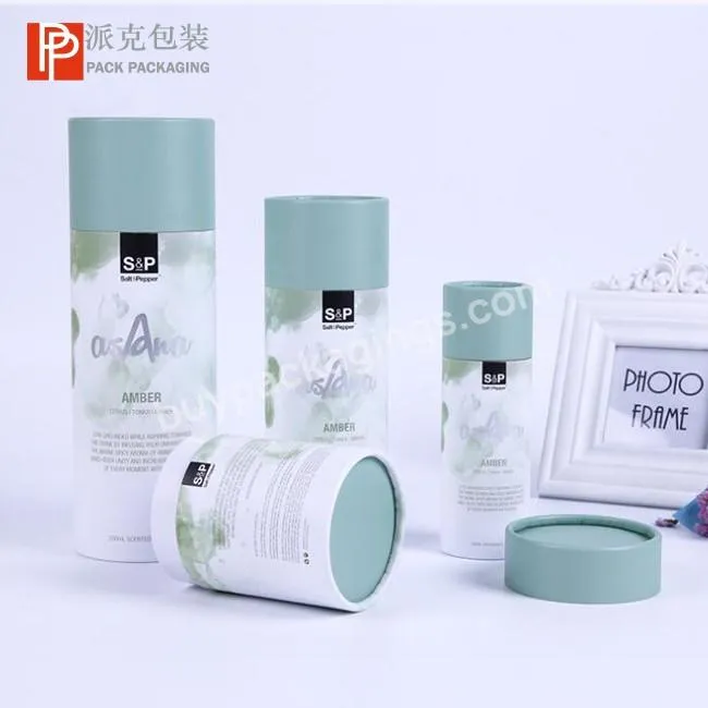 Custom paper round tube cosmetic packaging for empty skincare perfume bottle