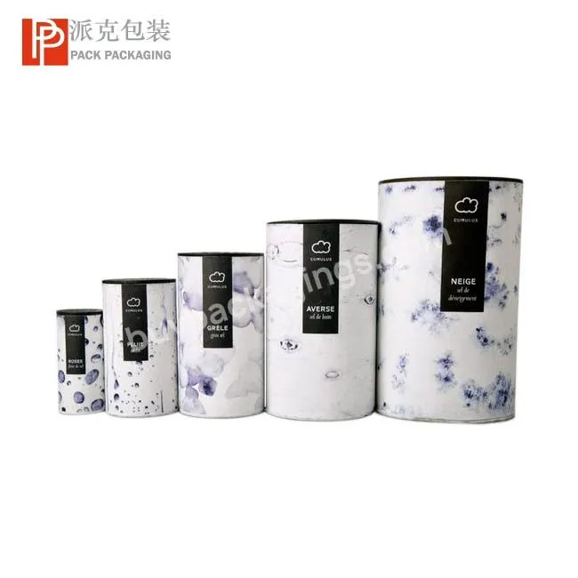 Custom paper round tube cosmetic packaging for empty skincare perfume bottle