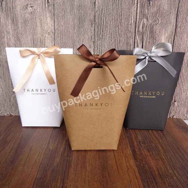 Custom Paper Shopping Gift Bag Hot Selling Packaging Bag With Ribbon For Shopping Clothes And Gift