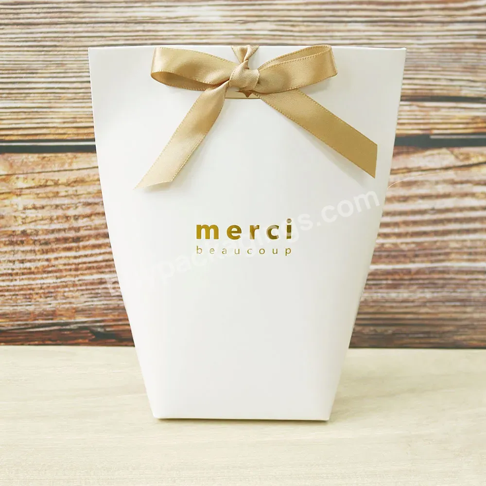 Custom Paper Shopping Gift Bag Hot Selling Packaging Bag With Ribbon For Shopping Clothes And Gift