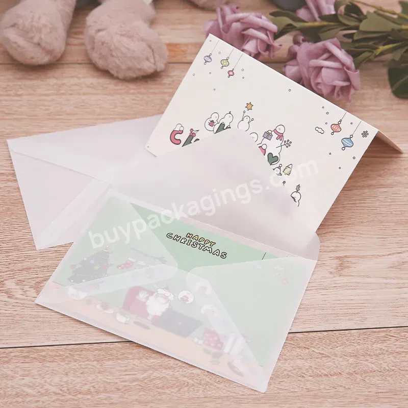 Custom Paper Vellum Printed Transparent Paper Gift Envelopes Mail Flip Invoice Office Business Packaging Envelope