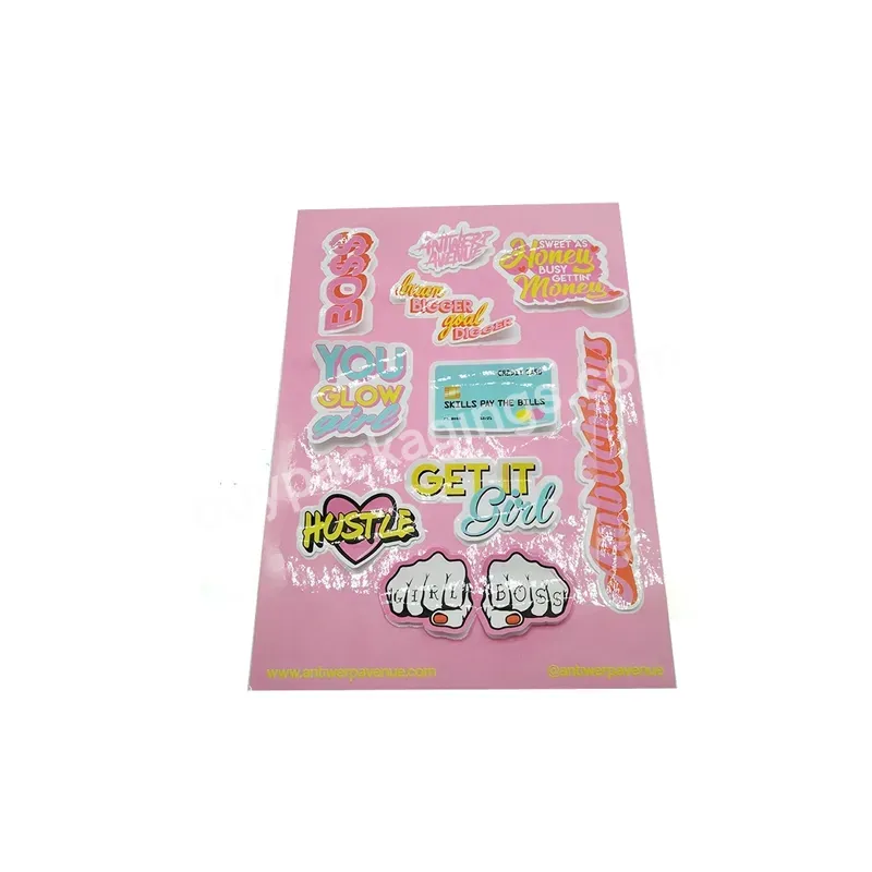 Custom Permanent Adhesive Kiss Cut Sticker Pvc Sheet A4 Cartoon Printing Label