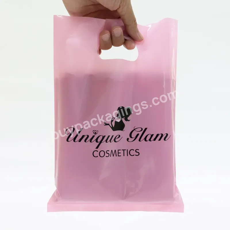 Custom Personalized Logo Plastic Shopping Bag Die Cut Handle Plastic Shopping Bags For Clothing
