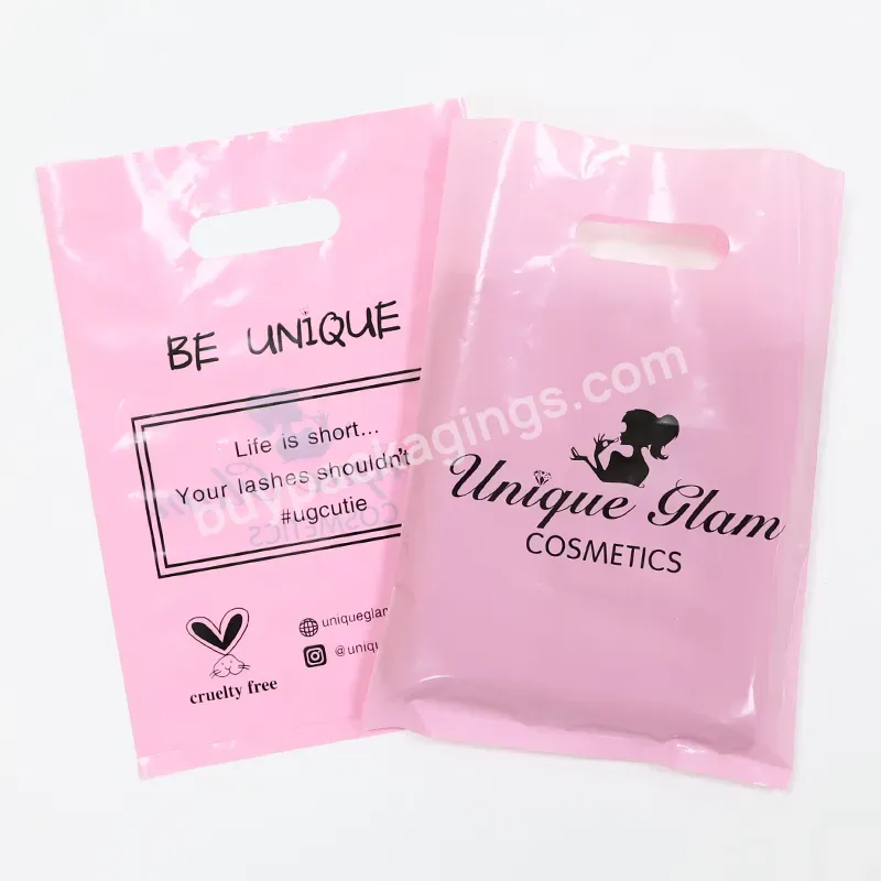 Custom Personalized Logo Plastic Shopping Bag Die Cut Handle Plastic Shopping Bags For Clothing