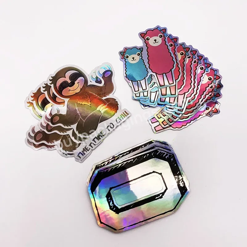 Custom Personalized Waterproof Rainbow Cartoon Die Cut Kawaii Cute Hologram Anime Custom Decorative Stickers Printing Maker - Buy Customized Logo Made Label Holographic Sticker Rainbow Effect Custom Holographic Sticker Label,Printing Custom 3d Hologr