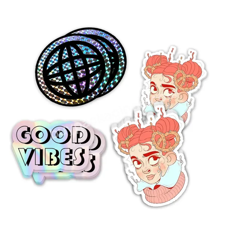 Custom Personalized Waterproof Rainbow Cartoon Die Cut Kawaii Cute Hologram Anime Custom Decorative Stickers Printing Maker