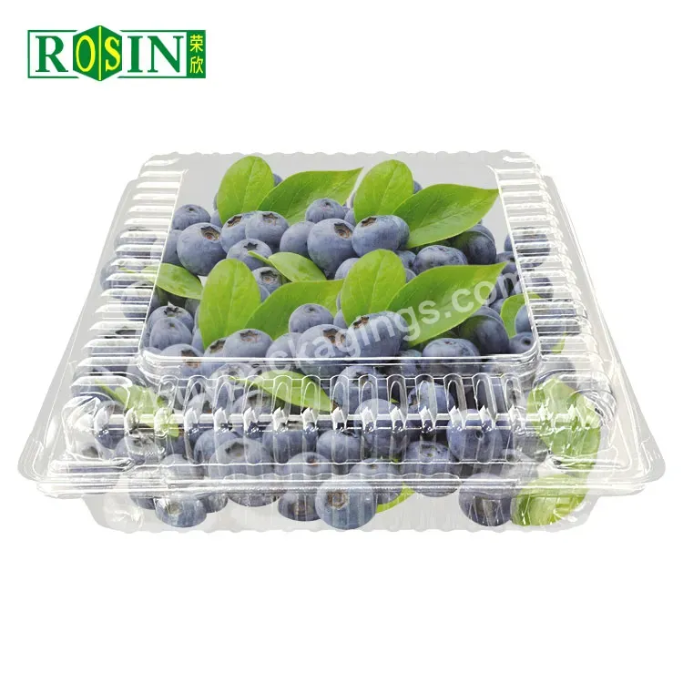 Custom Pet 125g 250g 500g Plastic Fruit Packaging Clear Box Fruit Berry Strawberry Clamshell Container With Holes