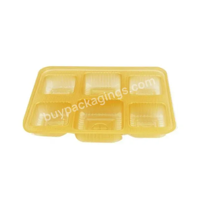 Custom Pet Disposable Clear Plastic 6 Compartment Mooncake Blister Tray Packaging Box