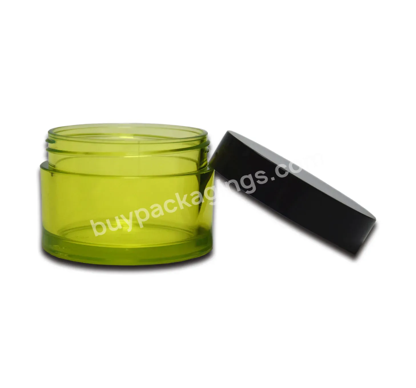 Custom Pet Green Empty Plastic Jar 30g 45g Cosmetic Cream Skin Care Face Cream Jar With Screw Cap