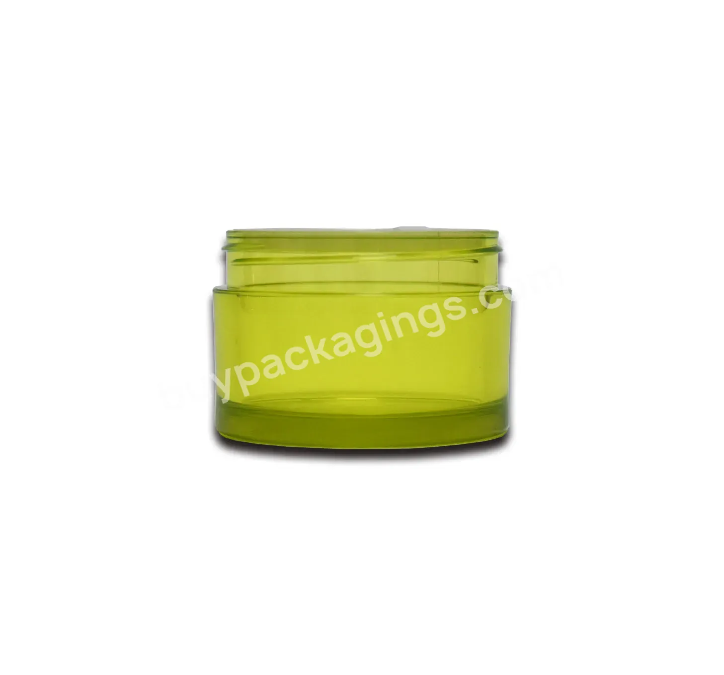 Custom Pet Green Empty Plastic Jar 30g 45g Cosmetic Cream Skin Care Face Cream Jar With Screw Cap