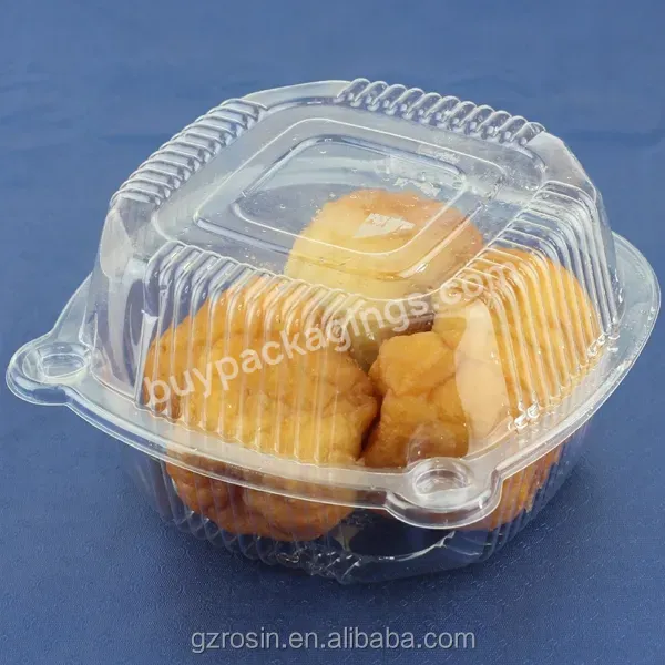 Custom Pet Square Clear Blister Hinge Clamshell Dessert Plastic Blister Packaging For Cake