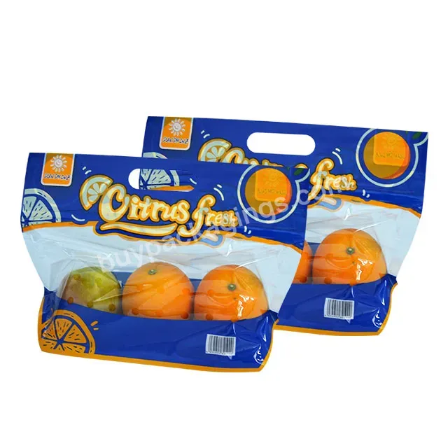 Custom Pet Transparent Zipper Food Packaging Supermarket Tote Bag Mango Fruit Protection Bag