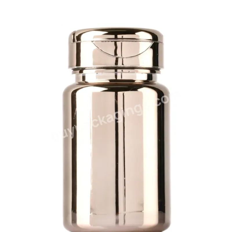 Custom Pills Bottle Electroplating Gold Plastic Storage Bottle For Chemical Liquid Vial Reagent Lab Supply Empty Wide Mouth - Buy Pills Bottle,Plastic Pill Bottles,Empty Medecine Pill Bottle.