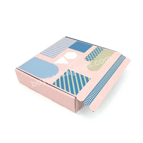 Custom Pink Corrugated Gift Box Packaging Mama Box For Cloth