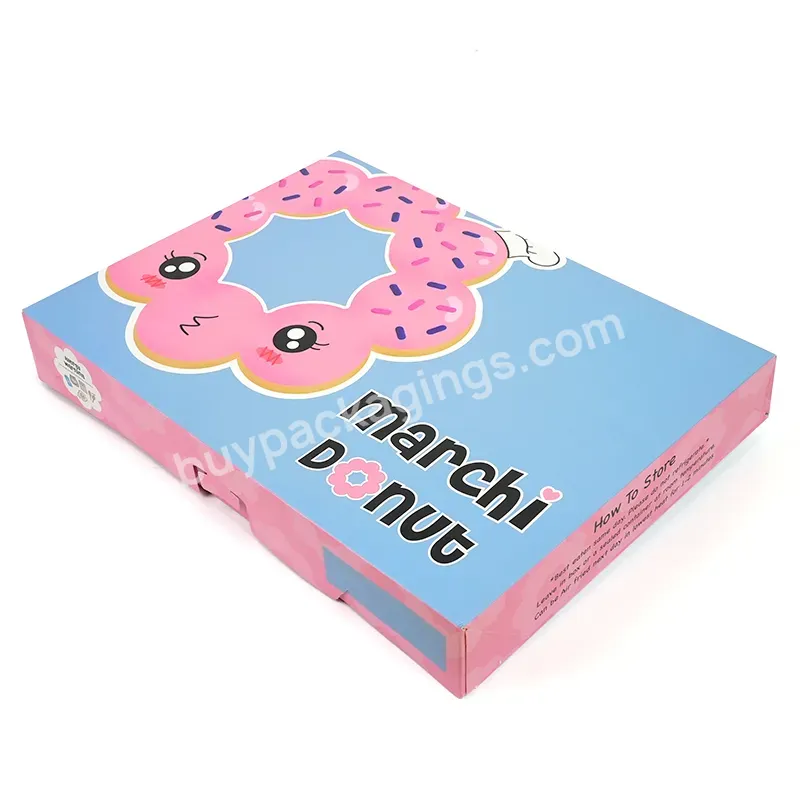 Custom Pink Food Grade Paper Doughnuts Cake Box Disposable Bakery Packaging Box