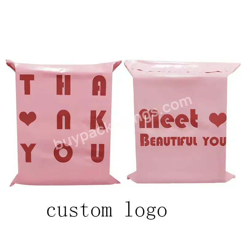 Custom Pink Packaging Thank You Bag Shipping Mailing Clothing Courier Packages 10x13 Polymailers