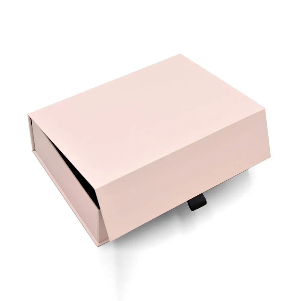 Custom Pink Printing Logo Luxury Eco Friendly Hair Shoe Gift box Magnetic Cardboard Paper Packaging With Ribbon