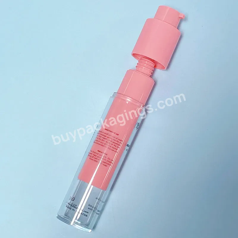 Custom Pink Refillable 15ml 30ml 50ml Serum Plastic Cosmetics Lotion Twist Rotary Airless Pump Bottle For Skincare With Pump