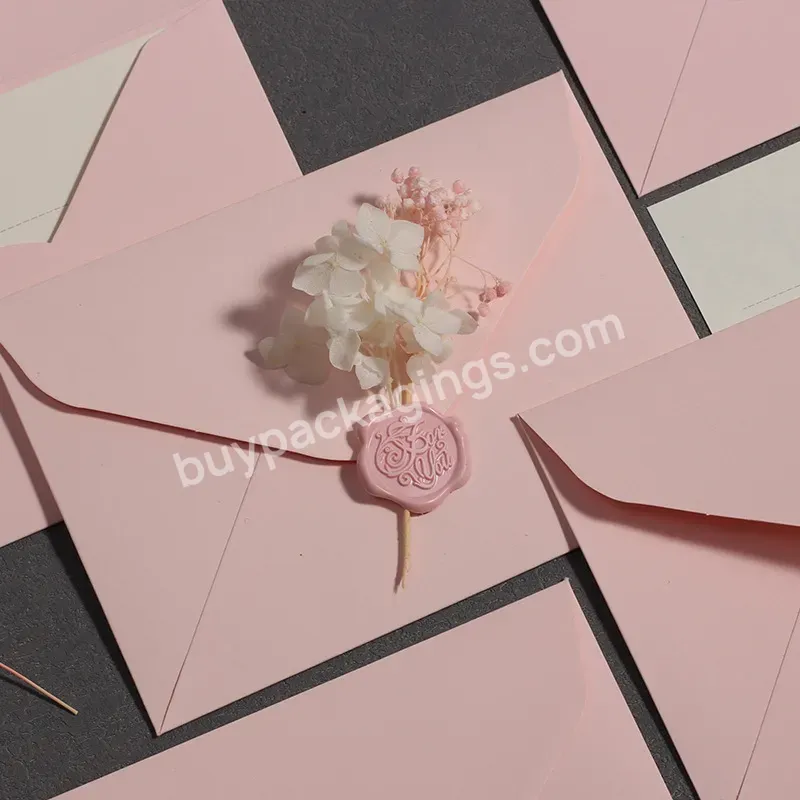 Custom Pink Valentine's Day Gift Envelope With Your Logo Paper Wedding Gift Envelope