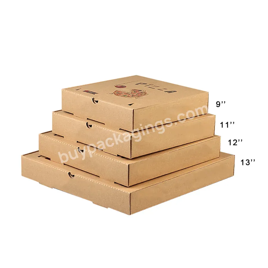 Custom Pizza Boxes 33x33 Corrugated Carton Takeaway Cardboard Pizza Food Packaging Box With Logo