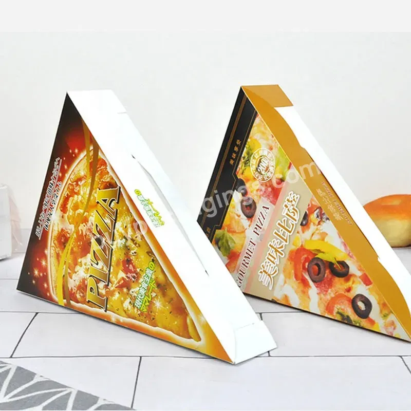 Custom Pizza Boxes With Logo Slice Pizza 12 Inch Pizza Packaging Box Triangle Shape Boxes