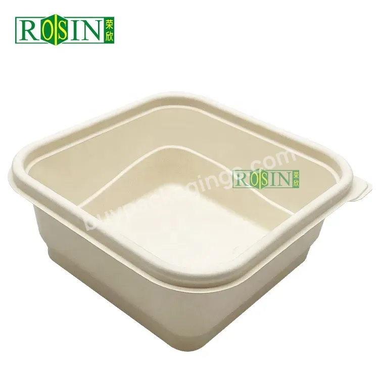 Custom Pla Corn Starch Microwave Takeaway Food Container Square Eco Friendly Disposable Lunch Box Bowl For Restaurant