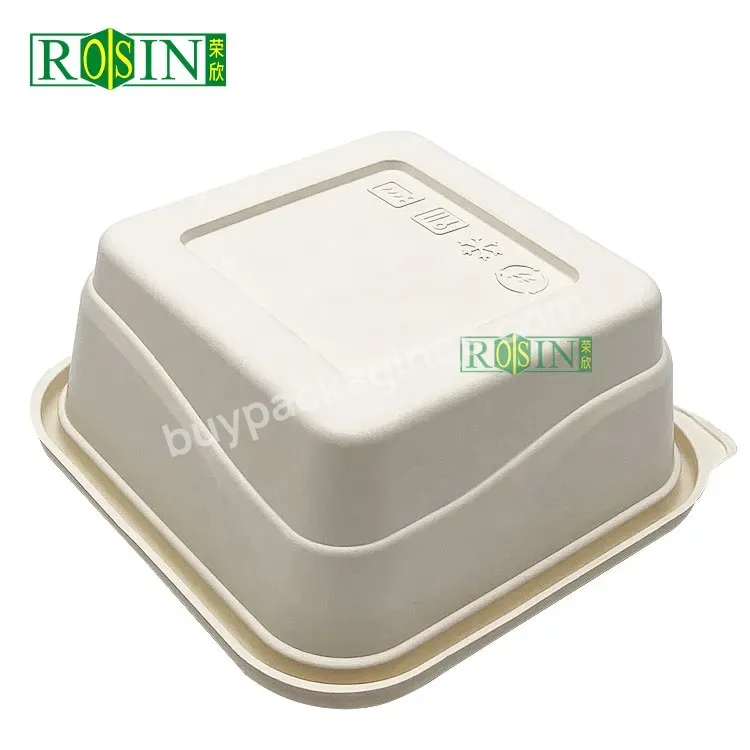 Custom Pla Corn Starch Microwave Takeaway Food Container Square Eco Friendly Disposable Lunch Box Bowl For Restaurant