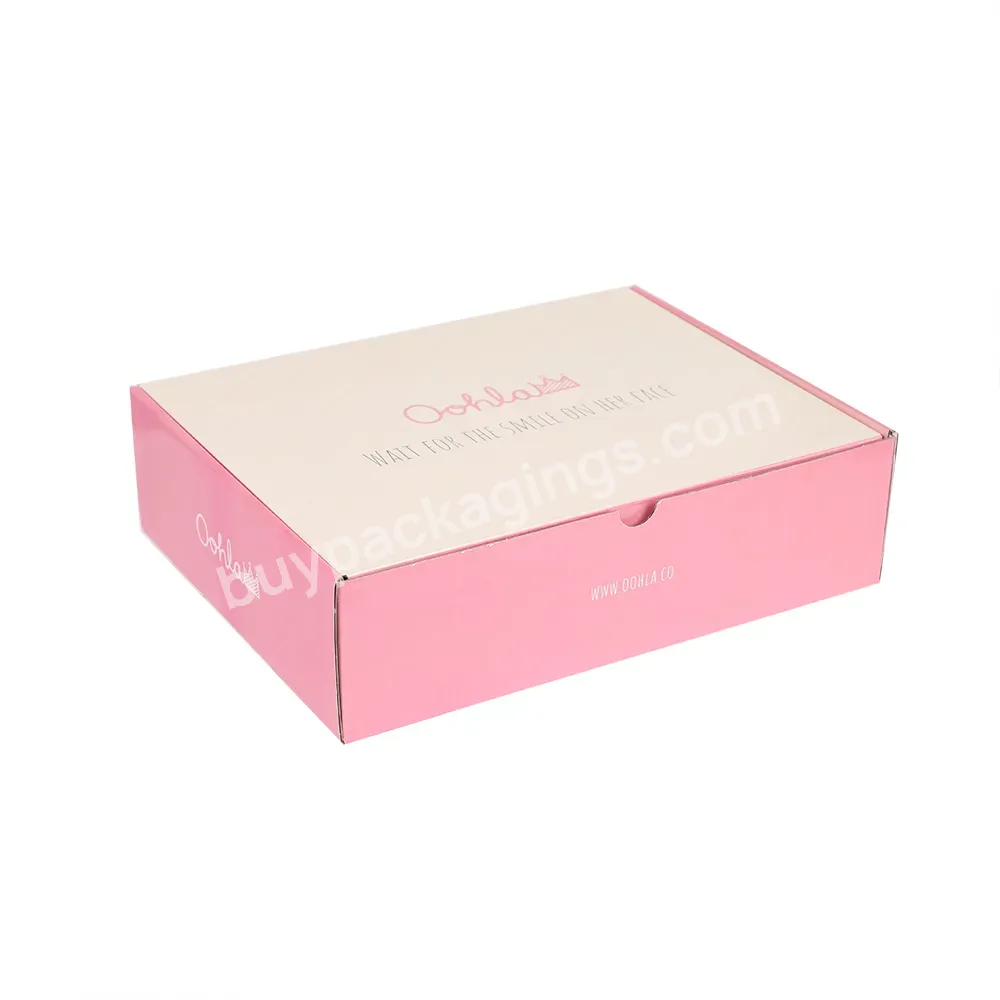 Custom Plain Product Mail Packaging Boxes Pink Kraft Color Corrugated Folding Paper Box