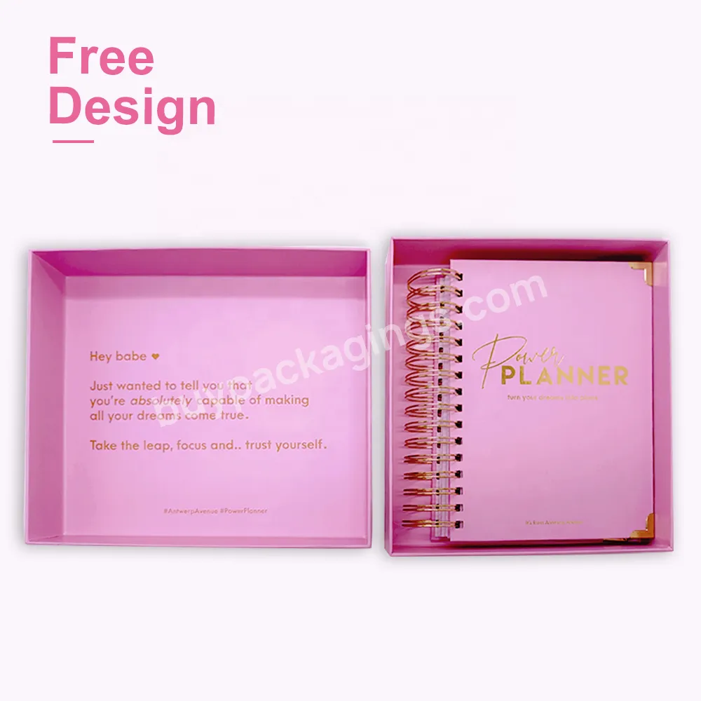 Custom Planners And Notebooks Custom Printing A5 Gold Spiral 2023 Planner Weekly Daily Agendas Diary Planner Notebook