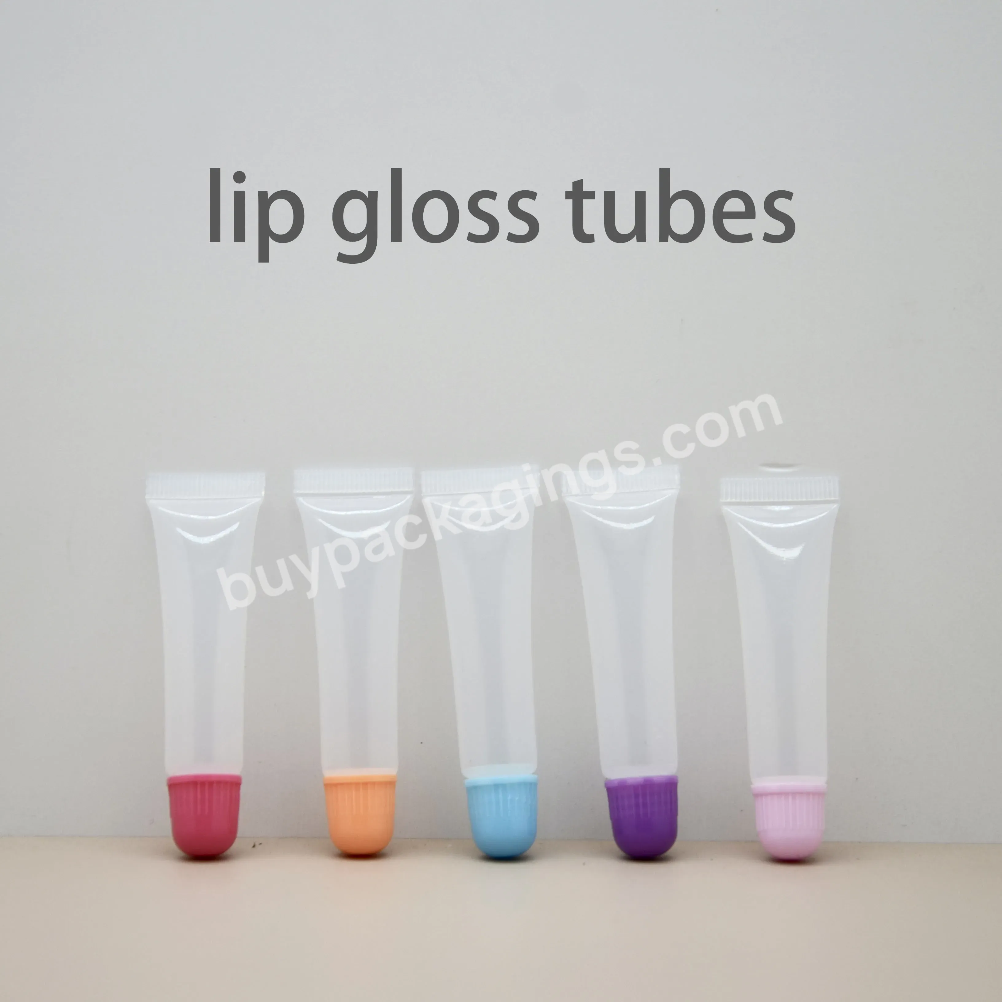 Custom Plastic 8ml Squeeze Tubes Lip Gloss Container Packaging Empty Lipgloss Squeeze Tube