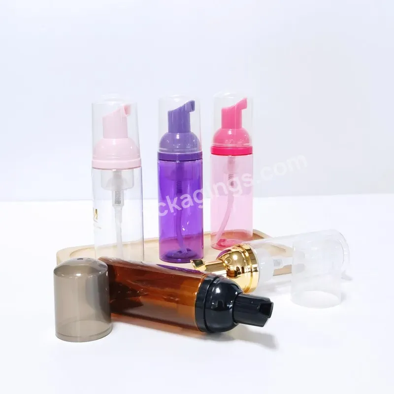 Custom Plastic Bottle Logo 50ml Transparent Foam Bottle Cleansers Frosted Pet Facial Cleanser Mousse Foam Pump Bottle