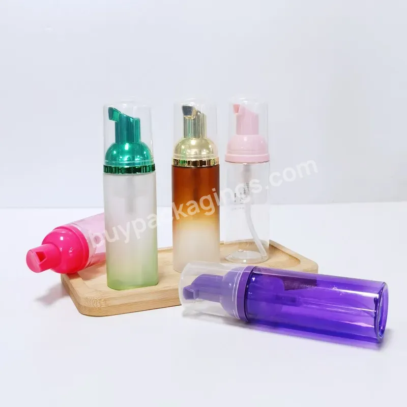 Custom Plastic Bottle Logo 50ml Transparent Foam Bottle Cleansers Frosted Pet Facial Cleanser Mousse Foam Pump Bottle