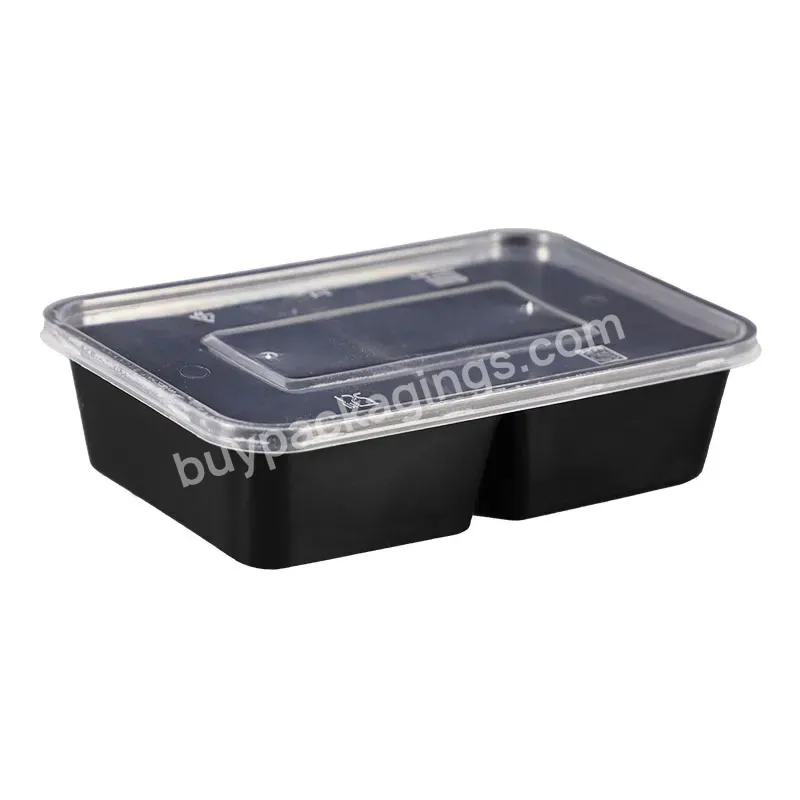 Custom Plastic Lunch Box Eco Biodegradable Disposable 2 Compartment Food Container Wholesale Disposable Takeaway Lunch Box