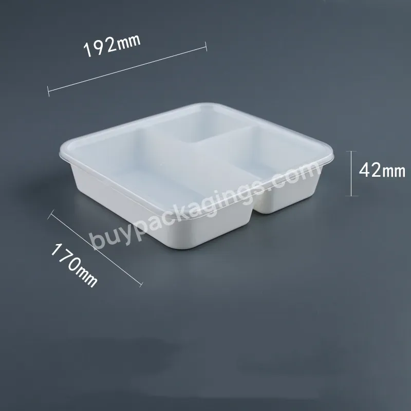 Custom Plastic Lunch Box Meal Prep Containers 3 Compartment Food Packaging Take Out Container Food Box Disposable