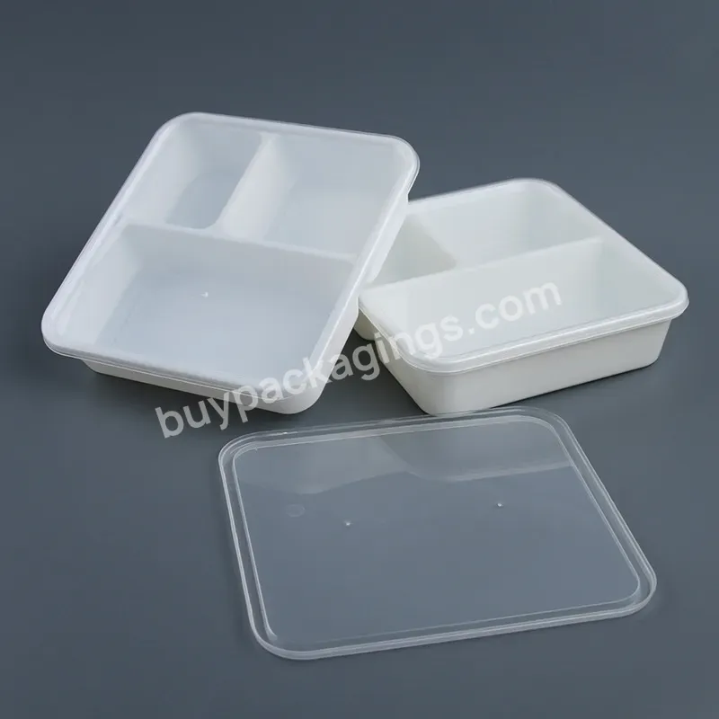 Custom Plastic Lunch Box Meal Prep Containers 3 Compartment Food Packaging Take Out Container Food Box Disposable