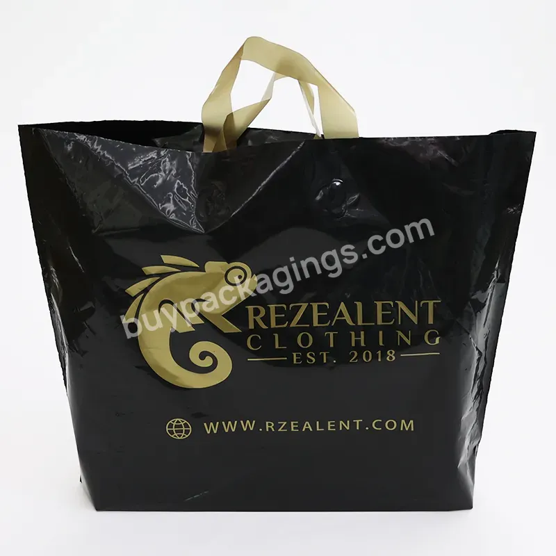 Custom Plastic Luxury Shopping Carrier Bags With Logo For Clothing