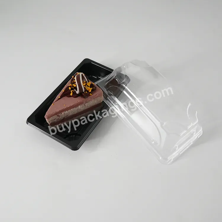 Custom Plastic Pet Clear Small Cake Container Rectangle Swiss Cake Roll Packaging Box