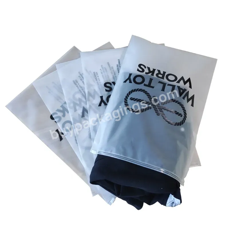 Custom Plastic Pvc Own Logo Frosted Zipper Bag For Clothing Packaging