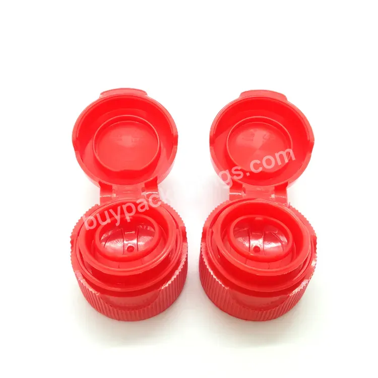 Custom Plastic Red Ribbed Soy Sauce Cap Pe Flip Top Cap For Soy Sauce Bottle Manufacturer/wholesale