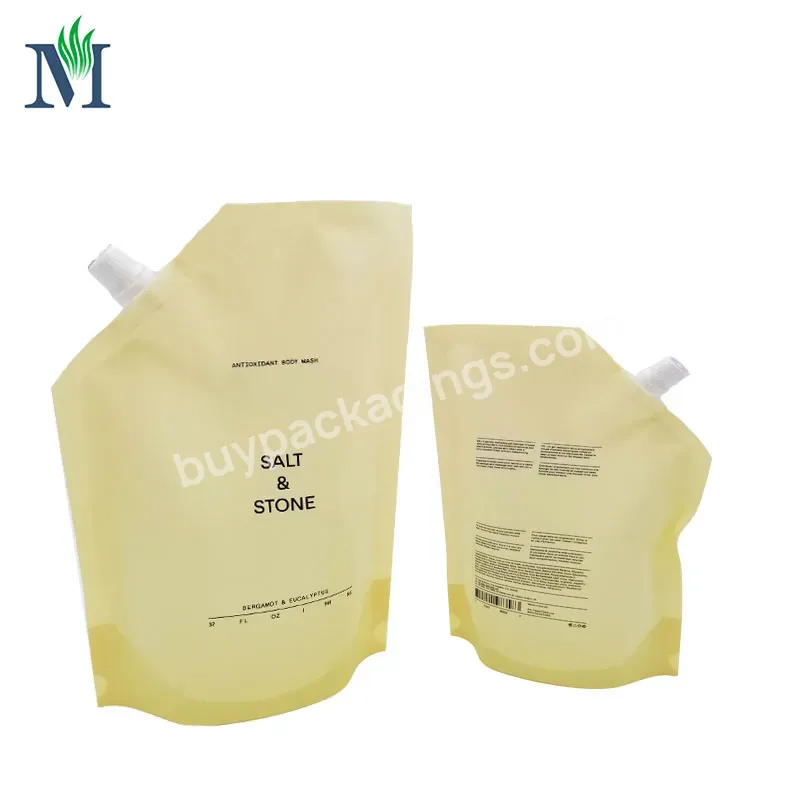 Custom Plastic Spout Spout Body Lotion Packed Clear Stand Up Pouch Body Scrub Packaging Bags With Logo