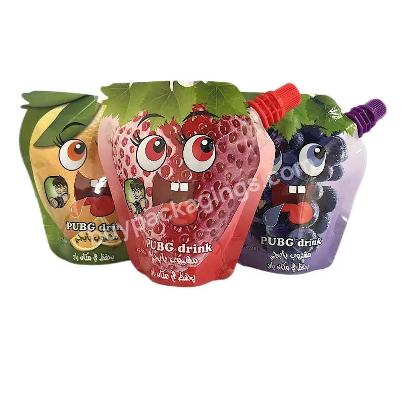 Custom Plastic Suction Nozzle Special-shaped Juice Pouch Bag Stand Up Bags