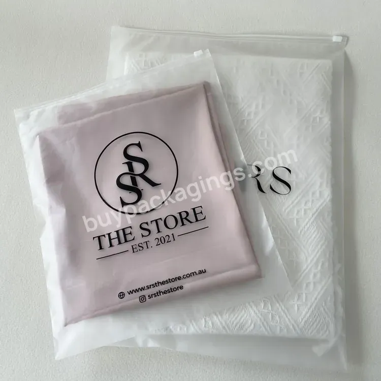 Custom Plastic Tshirt Bags With Zipper Matte Product Packaging Plastic Bag Zip Lock Hoodies Package Bag