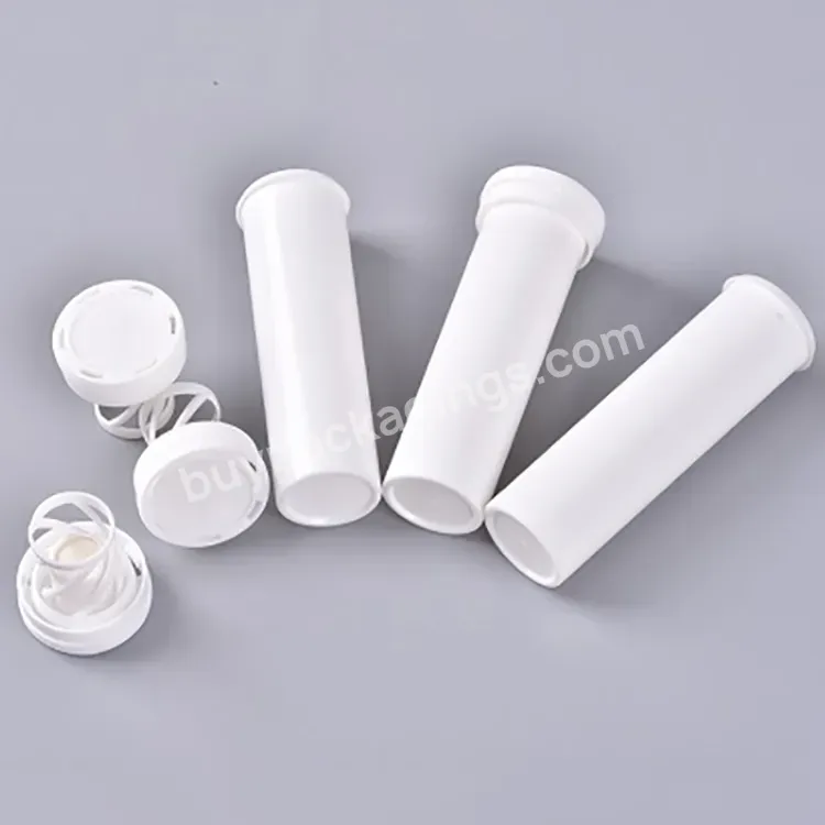 Custom Plastic Tube Packaging Thin Wall Sprial Cover Effervescent Tube Vitamin C Packaging Container With Desiccant Cap