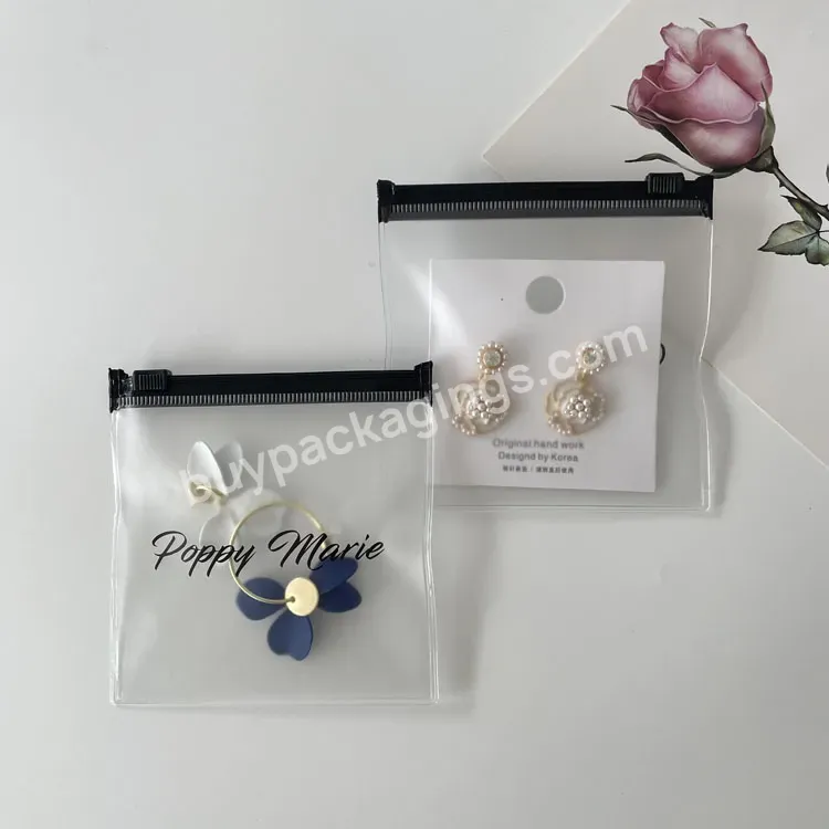Custom Plastic Zip Lock Jewelry Bag With Logo 10*10cm Frosted Zipper Bag For Jewelry Bracelets Packaging Bags