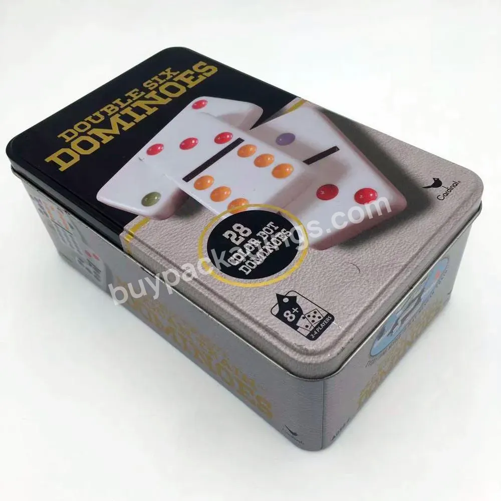 Custom Playcard Domino Tin Box Double Twelve Domino Set
