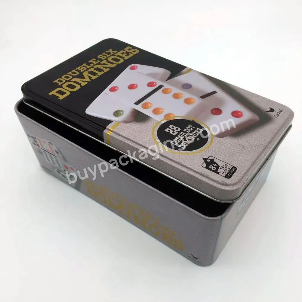 Custom Playcard Domino Tin Box Double Twelve Domino Set