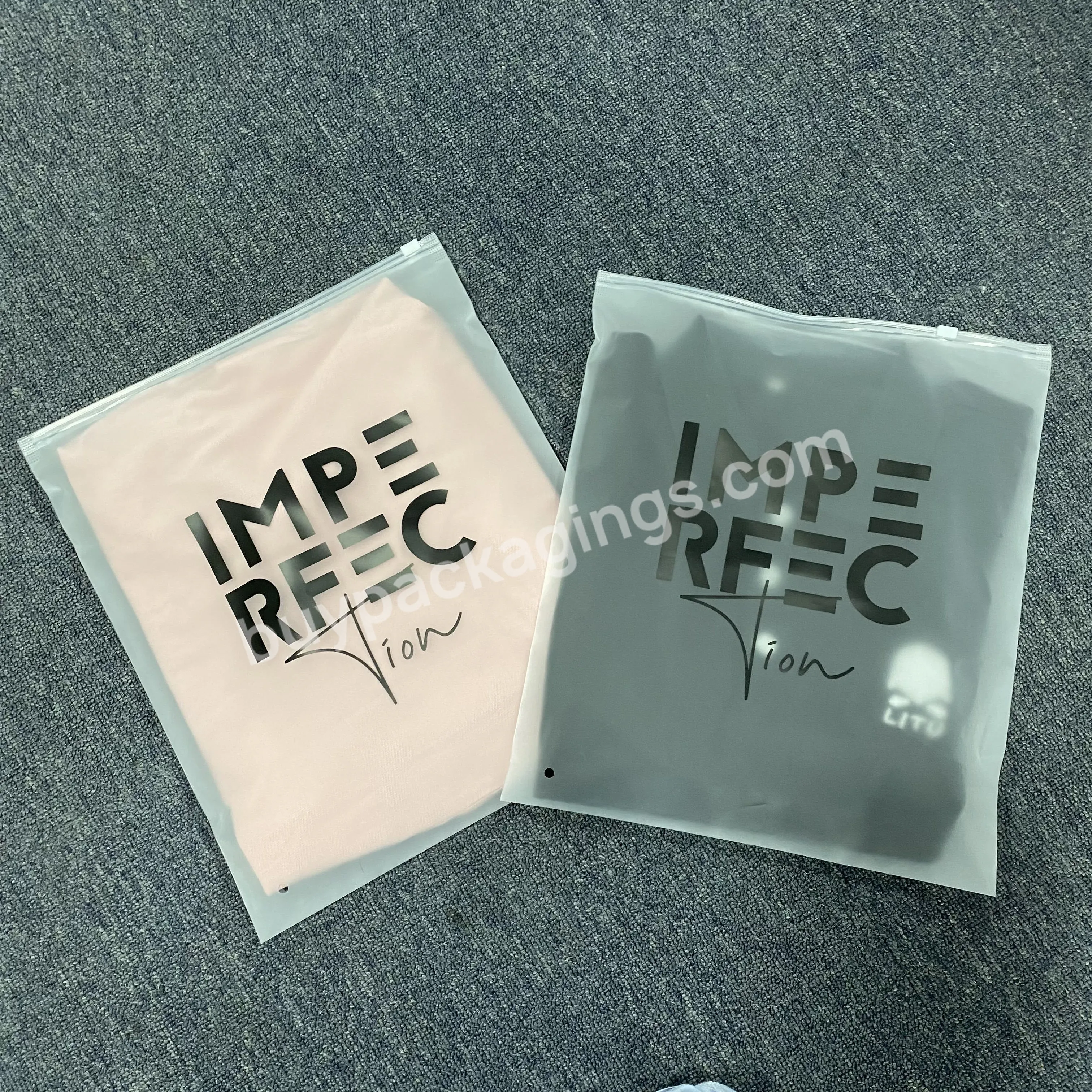 Custom Polythene Frosted Bag For Clothing/ T-shirt/ Swimsuit/baby Clothes Plastic Zipper Bag Clothing Packing Clear Bag